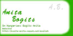 anita bogits business card